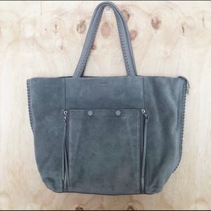 All Saints braided suede tote